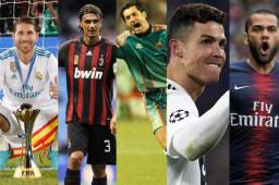 Dani Alves lidera la lista y tras la Liga de Francia conquistada hoy en el PSG se convierte en el futbolista en activo y el defensa que más trofeos tiene, por delante de Ramos, Maldini o Baresi.