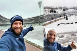 Sebastián Urrutia aterrizó este domingo en Minsk y compartió postales de como luce la ciudad y el estadio donde Honduras enfrentará el miércoles a Bielorrusia.