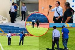 Estas son la imágenes que muestran a la delegación chilena en la inspección en el estadio Olímpico.