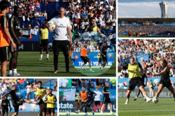 Real Madrid realizó uno de sus últimos entrenamientos previo a los partidos amistosos de pretemporada en Montreal, Canadá. El equipo merengue volvió a demostrar porque es uno de los clubes más populares del mundo tras llenar para la práctica en el estadio Saputo, que pertenece al Montreal Impact. Fotografías: Real Madrid.