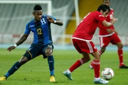 Romell Quioto dice que las claves de Honduras ante Emiratos Árabes Unidos fue el orden y la disciplina. Foto AFP