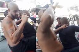 Adriano fue captado bebiendo alcohol montado en una moto mientras se reunía con sus amigos.