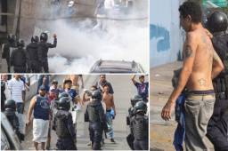 Mientras unos vándalos infundían miedo y terror, otros aficionados que llegaron con sus hijos corrían para salvaguardar su seguridad.