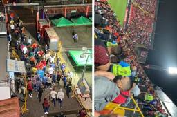 Barristas del Olimpia fueron sacados del estadio Morera Soto por la policía en la disputa de la final de Liga Concacaf