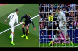 El momento en el que Cristiano Ronaldo saca de su chistera una magistral elástica deja en el camino al volante del Espanyol.