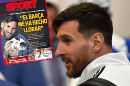 El delantero argentino Leo Messi cuenta en una entrevista que ha llorado por Barcelona. Foto AFP