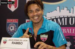Rambo de León cuando era presentado este martes con el Miami United de Estados Unidos después de jugar en El Salvador. Foto cortesía Deporte Total USA