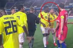 El futbolista colombiano realizó un gesto polémico en el amistoso entre Colombia y Corea del Sur.