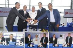 Hernán 'Bolillo' Gómez fue presentado este miércoles como nuevo seleccionador de Honduras para lo que resta de la Eliminatoria rumbo a Qatar 2022. El colombiano ya se puso la Bicolor y tratará de sumar la mayor cantidad de puntos en ocho partidos que restan para lograr el objetivo. Fotos: David Romero.