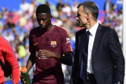 Dembélé salió lesionado durante el partido contra el Getafe.