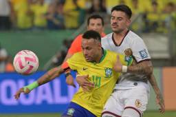Neymar y Brasil no pasaron de empate 1-1 ante la selección de Venezuela. FOTO: AFP