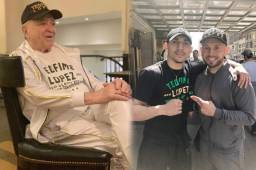 El argentino Miguel Díaz, uno de los guardas de Teófimo y encargado de curar los golpes, al igual que Gustavo Triminio, quienes confían en la capacidad del de origen hondureño. Fotos Eduardo Solano