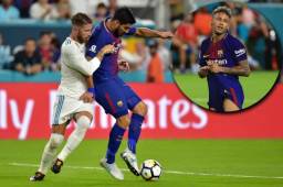 Sergio Ramos contó que cambió camisa con Neymar tras el clásico disputado en Miami y no esconde su deseo de que se vaya del Barcelona. Foto AFP