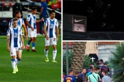 Te presentamos algunas imágenes que no se vieron en TV del Barcelona-Espanyol en el Camp Nou. Hasta con fuegos artificiales celebraron los hinchas el descenso del rival.