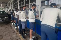 Los futbolistas del Ciclón siguieron el protocolo migratorio para regresar a Honduras. Foto: Cortesía Motagua.