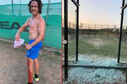 Puyol quedó ensangretando tras chocar contra una puerta de cristal.