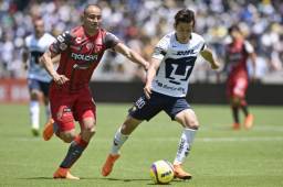 Necaxa empató con Pumas en el Olímpico Universitario y se mantiene cerca de zona de clasificación. Foto AFP