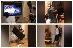 El aficionado de los Golden State Warriors no pudo soportar la derrota ante los Raptors de Toronto y enloqueció.