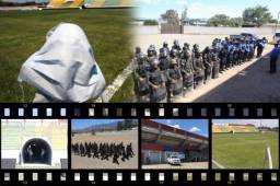 La jornada 13 del Torneo Clausura 2020 de la Liga Nacional de Honduras se juega a puertas cerradas y en el clásico Motagua-Olimpia en Comayagua ha prevalecido el silencio y la gran cantidad de policías para resguardar a los clubes. Ninguna persona ha llevado protección. Ronald Aceituno/David Romero.