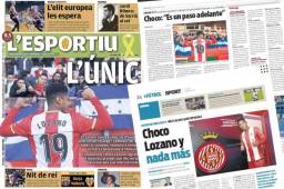 Así amanecieron los medios en Catalunya, principalmente en la zona de Girona donde se confirmó el fichaje del hondureño Choco Lozano. Fotos cortesía