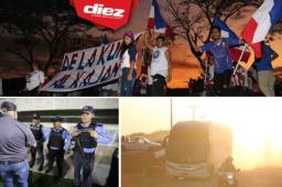 El partido UPNFM-Olimpia estuvo en duda desde temprano porque la policía no quería asistir al estadio a garantizar la seguridad por los pocos elementos que cuentan. Fotos: David Romero