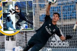 Thibaut Courtois ya suda la camiseta del Real Madrid.