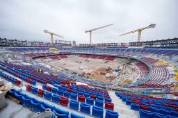 Así luce actualmente el nuevo Camp Nou del Barcelona. Las obras siguen avanzando.