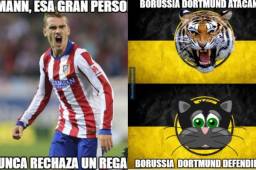 El polémico triunfo del Atlético de Madrid ante el Leicester City y la derrota del Borussia Dortmund ante el Mónaco dejó terribles memes.
