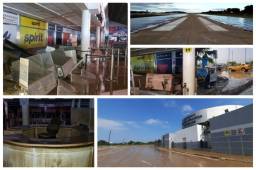 Autoridades comenzaron las labores de limpieza del Aeropuerto Internacional Ramón Villeda Morales de San Pedro Sula. Ya habilitaron parte de la pista. Las fotos de cómo quedó tras el paso de Eta.