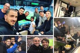 Jugadores de varios clubes de Europa llegaron al Santiago Bernabéu para ver la final de la Copa Libertadores. Messi no se la quiso perder.
