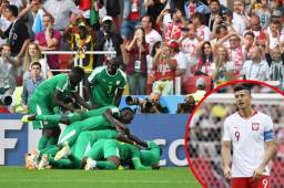 Senegal venció 1-2 a Polonia en el Mundial de Rusia 2018.