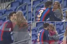 Estuvo en el Camp Nou: el beso de Piqué a su novia Clara Chía tras despedirse del Barcelona