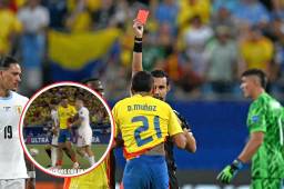 Colombia-Uruguay: El terrible codazo en el pecho de Daniel Muñoz a Ugarte en semis de la Copa América ¡El VAR intervino!