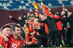 La selección de Macedonia del Norte celebró por todo lo alto la clasificación a la Eurocopa que se disputará en 2021.