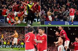 El delantero de 36 años le dio el triunfo al Manchester United sobre Villarreal en la Champions League. Te dejamos las espectaculares imágenes del luso en la celebración con los aficionados.
