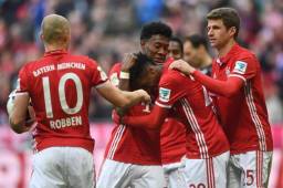 Los jugadores del Bayern se dieron una fiesta en el Alianz Arena.