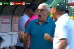 El entrenador del Marathón celebró de manera eufórica el segundo tanto de los verdolagas.