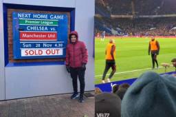 El jugador del Olimpia, Michaell Chirinos, fue uno de los aficionados de lujo en las gradas de Stamford Bridge en el clásico Chelsea vs. Manchester United.