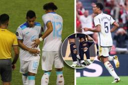 Antes de debutar con Honduras, David Ruiz se rompió sus medias, así como lo hace Bellingham.