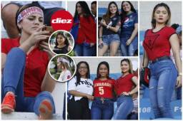Estas son las chicas que le pusieron el toque sensual al choque Olimpia-Motagua en San Pedro Sula. Cecilia Landa, novia de Deiby Flores, acaparó las miradas. Fotos Neptalí Romero y Moisés Valenzuela.
