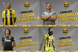 César Oseguera, Rodrigo Castro, Kevin Hernández y Frank Arévalo son las bajas del Real España.