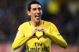 Di María celebrando su anotación contra el Troyes antes de medirse contra el Real Madrid.
