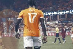 El delantero hondureño Alberth Elis fue titular con el Houston que enfrentó al Red Bull en Nueva York.