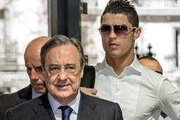 Florentino Pérez junto al delantero Cristiano Ronaldo.