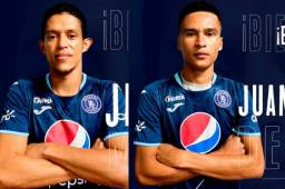 Jesse Moncada y Juan 'Camellito' Delgado ya posan con la camisa del Motagua.