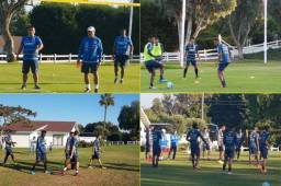 La selección de Honduras entrenó en Los Ángeles, horas antes de salir hacia Sídney para el juego de vuelta ante Australia por el repechaje rumbo a Rusia 2018.