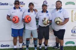 Los hondureños Gary Hynds, Hermes Martínez, José García y Zimri Alvarado conformaron la selección de Footgolf de Honduras.