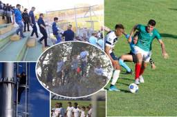 En una inusual jornada en la Liga Nacional, el clásico capitalino no se disputó en Tegucigalpa, el partido debía ser a puerta cerrada, pero muchas personas ajenas al juego entraron y se tuvo que suspender durante más de 30 minutos hasta desalojarlos a todos.