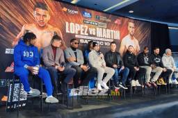 Teófimo López y Sandor Martín estuvieron en la conferencia de prensa previo a su duelo del sábado.