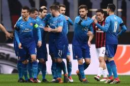 Con goles de Mkhitaryan y Ramsey el Arsenal venció al AC Milan en San Siro. Foto AFP